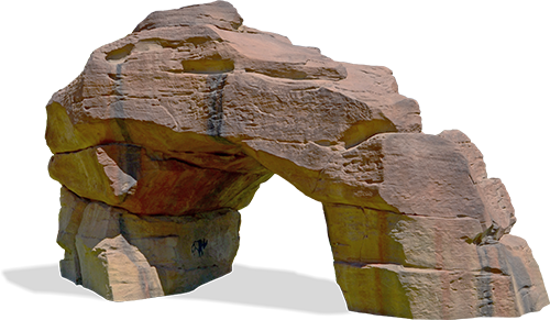 Realistic sandstone arch playground climbing sculpture